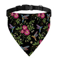 Wild Flowers And Hummingbird Print Over The Collar Dog Bandana