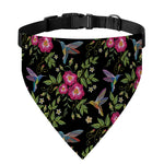 Wild Flowers And Hummingbird Print Over The Collar Dog Bandana
