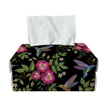 Wild Flowers And Hummingbird Print Rectangle Tissue Box Cover