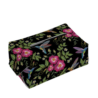 Wild Flowers And Hummingbird Print Rectangle Tissue Box Cover