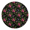 Wild Flowers And Hummingbird Print Round Blanket