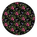 Wild Flowers And Hummingbird Print Round Floor Mat
