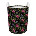 Wild Flowers And Hummingbird Print Round Laundry Basket