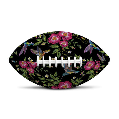 Wild Flowers And Hummingbird Print Rugby Ball
