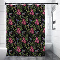 Wild Flowers And Hummingbird Print Shower Curtain