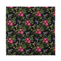 Wild Flowers And Hummingbird Print Silk Bandana