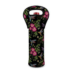 Wild Flowers And Hummingbird Print Single Neoprene Wine Tote