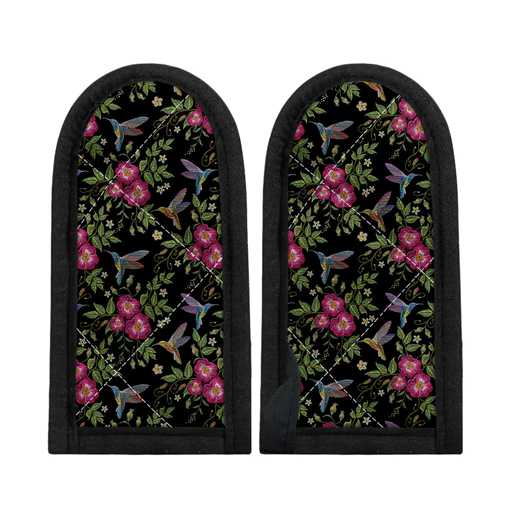 Wild Flowers And Hummingbird Print Skillet Handle Cover