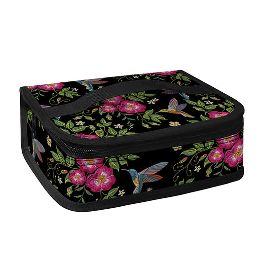 Wild Flowers And Hummingbird Print Small Lunch Bag