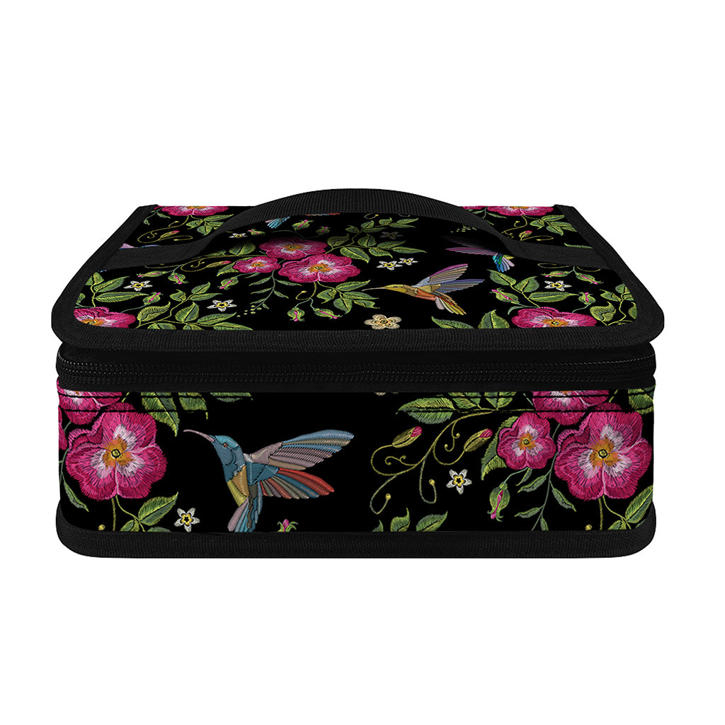 Wild Flowers And Hummingbird Print Small Lunch Bag