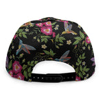 Wild Flowers And Hummingbird Print Snapback Cap
