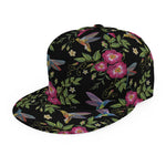 Wild Flowers And Hummingbird Print Snapback Cap