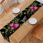 Wild Flowers And Hummingbird Print Table Runner