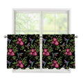 Wild Flowers And Hummingbird Print Tier Curtains