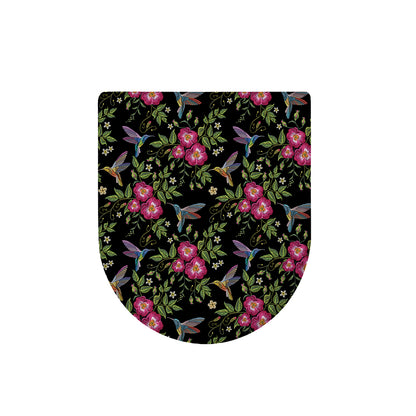 Wild Flowers And Hummingbird Print Toilet Lid Cover
