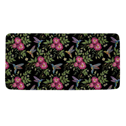 Wild Flowers And Hummingbird Print Towel