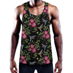 Wild Flowers And Hummingbird Print Training Tank Top