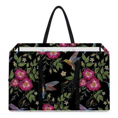 Wild Flowers And Hummingbird Print Utility Tote Bag