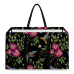 Wild Flowers And Hummingbird Print Utility Tote Bag