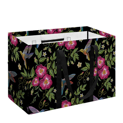 Wild Flowers And Hummingbird Print Utility Tote Bag