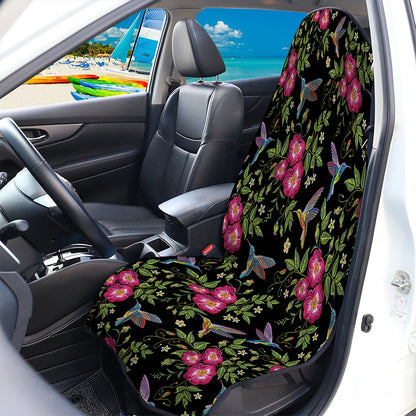 Wild Flowers And Hummingbird Print Waterproof Car Seat Cover