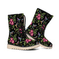 Wild Flowers And Hummingbird Print Winter Boots