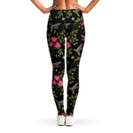 Wild Flowers And Hummingbird Print Women's Leggings