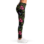 Wild Flowers And Hummingbird Print Women's Leggings