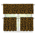 Wild Leopard Knitted Pattern Print 3 Piece Kitchen Curtains