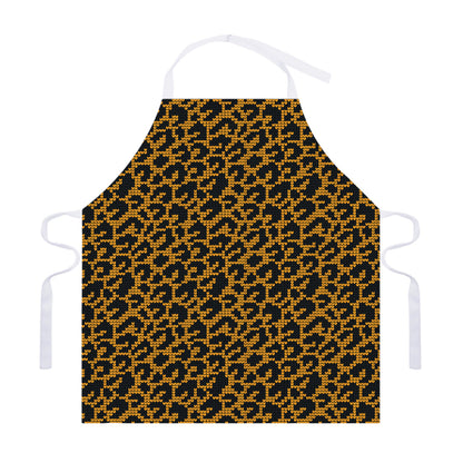 Wild Leopard Knitted Pattern Print Adjustable Apron