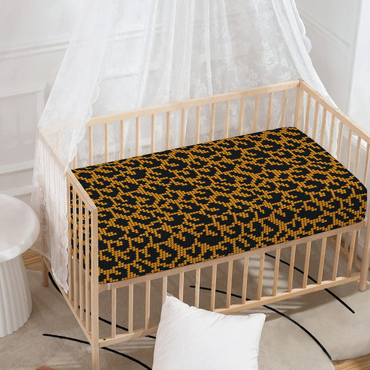 Wild Leopard Knitted Pattern Print Baby Crib Sheet