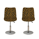 Wild Leopard Knitted Pattern Print Bar Stool Covers