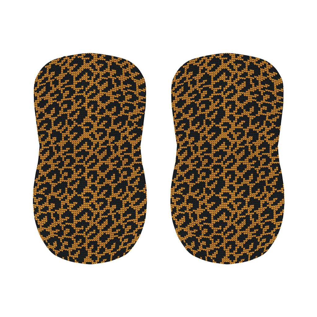 Wild Leopard Knitted Pattern Print Bar Stool Covers
