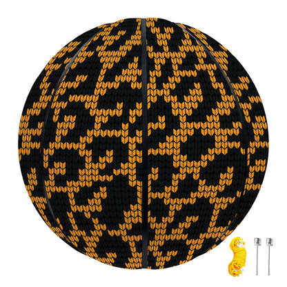 Wild Leopard Knitted Pattern Print Basketball