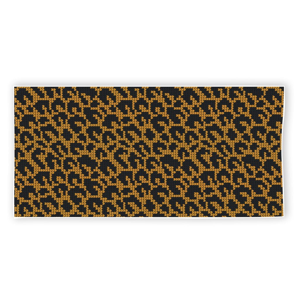Wild Leopard Knitted Pattern Print Beach Towel