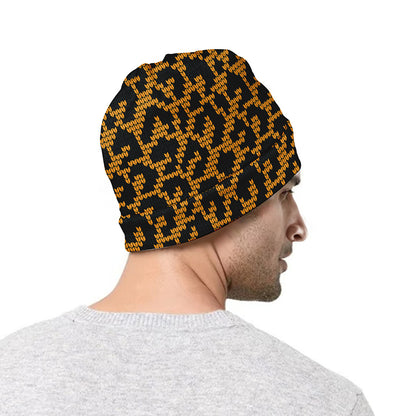 Wild Leopard Knitted Pattern Print Beanie