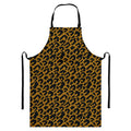 Wild Leopard Knitted Pattern Print Bib Apron With Pocket