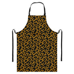 Wild Leopard Knitted Pattern Print Bib Apron With Pocket