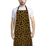 Wild Leopard Knitted Pattern Print Bib Apron With Pocket