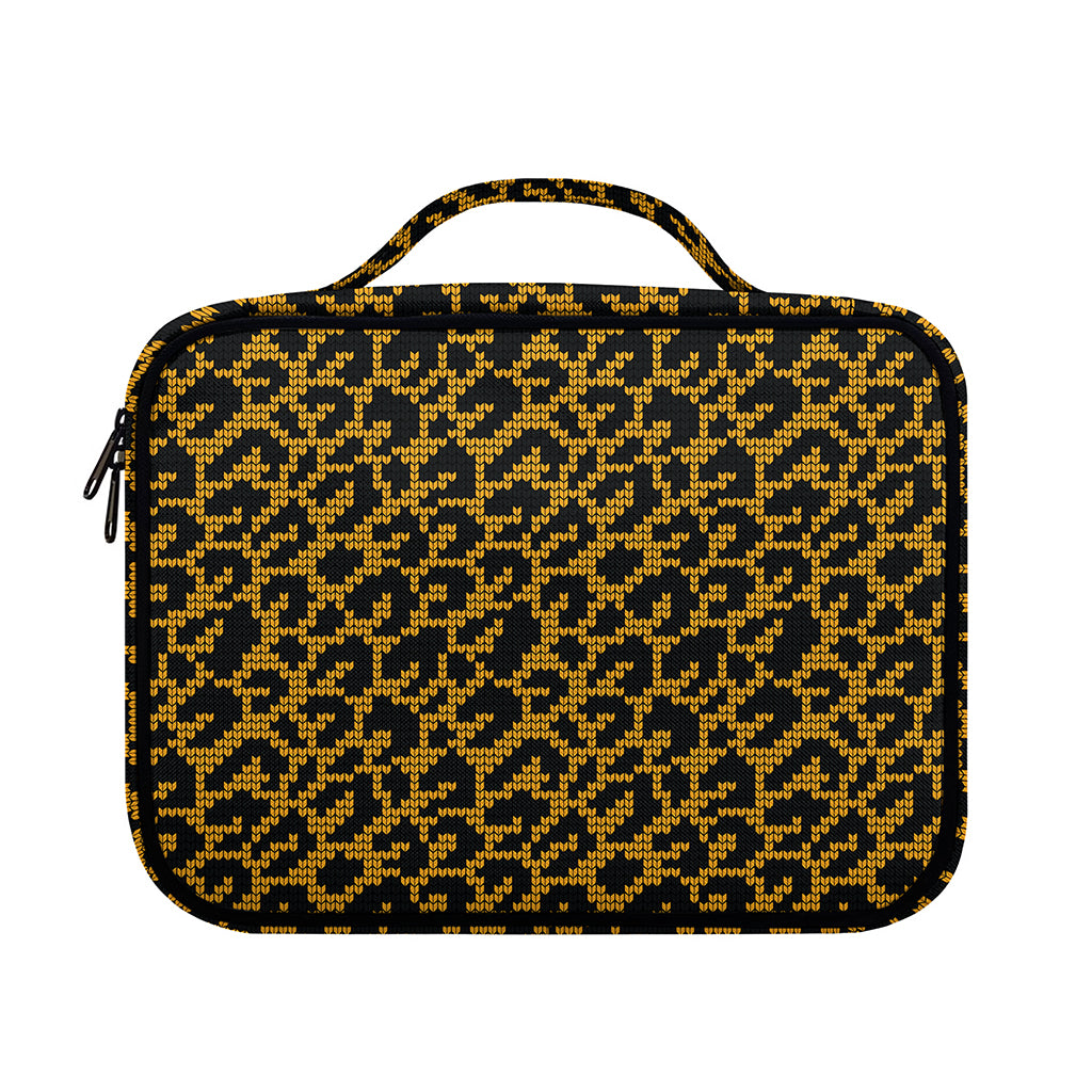 Wild Leopard Knitted Pattern Print Briefcase Bible Bag