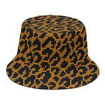 Wild Leopard Knitted Pattern Print Bucket Hat
