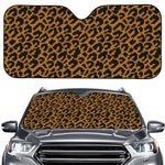 Wild Leopard Knitted Pattern Print Car Windshield Sun Shade