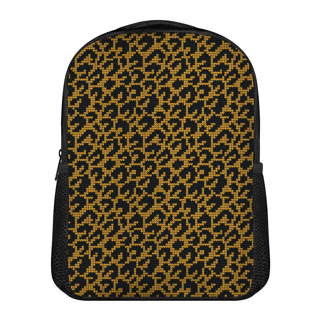 Wild Leopard Knitted Pattern Print Casual Backpack