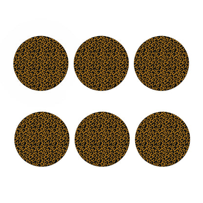 Wild Leopard Knitted Pattern Print Coaster Set