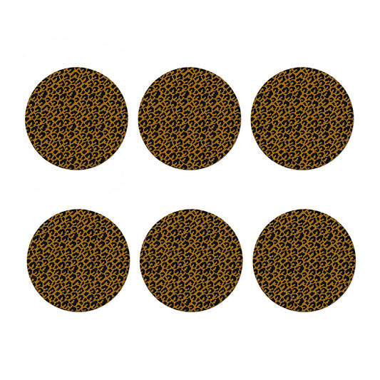 Wild Leopard Knitted Pattern Print Coaster Set