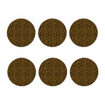 Wild Leopard Knitted Pattern Print Coaster Set