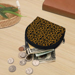 Wild Leopard Knitted Pattern Print Coin Purse