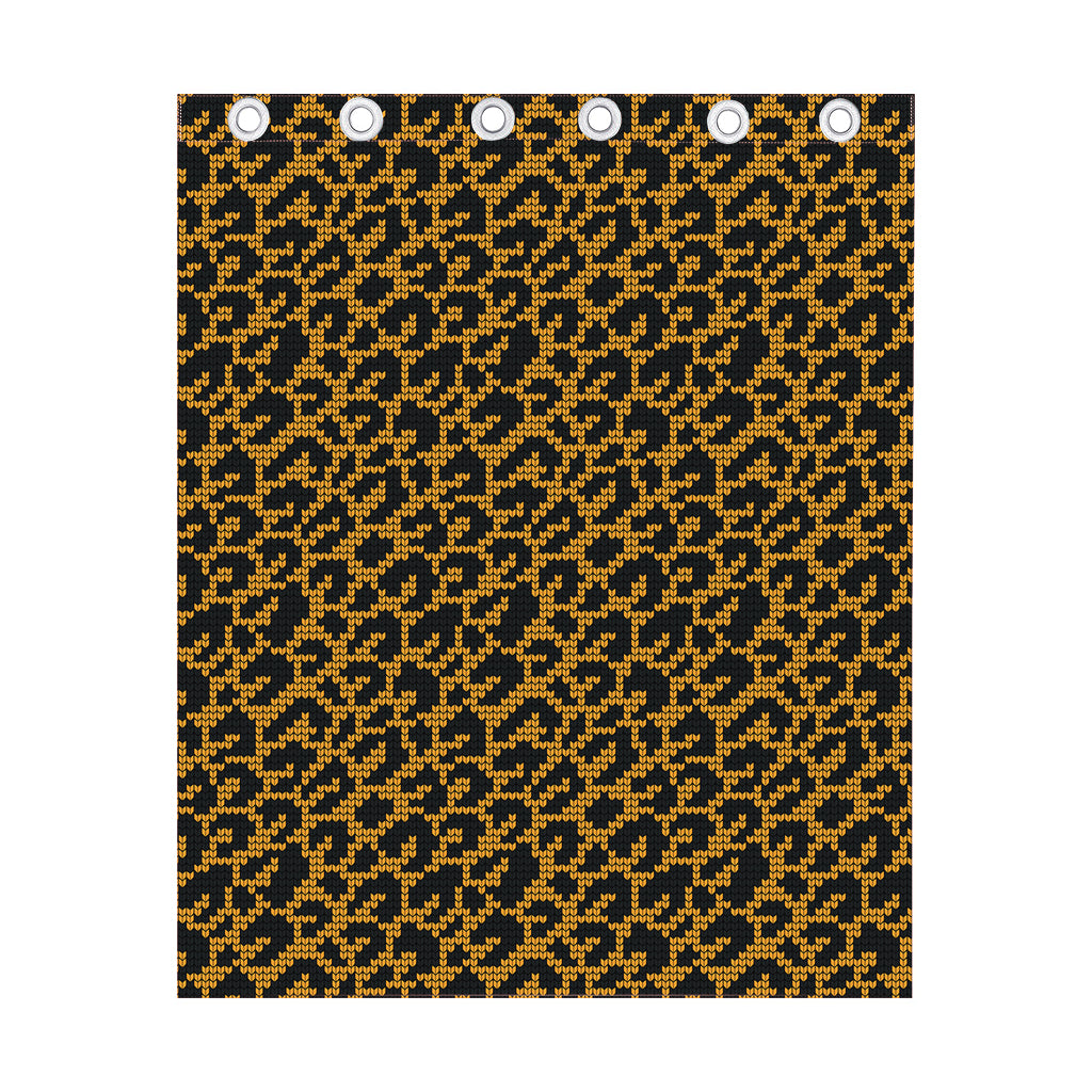 Wild Leopard Knitted Pattern Print Curtain