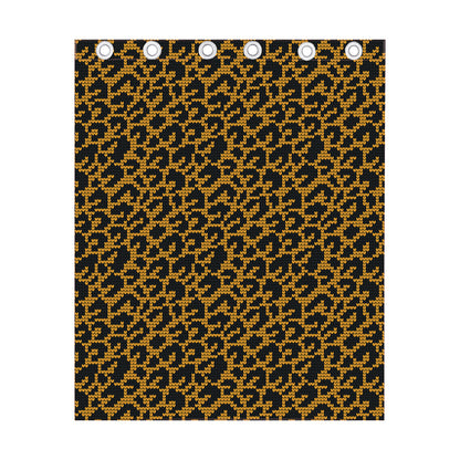 Wild Leopard Knitted Pattern Print Curtain