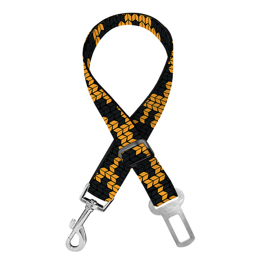 Wild Leopard Knitted Pattern Print Dog Seat Belt